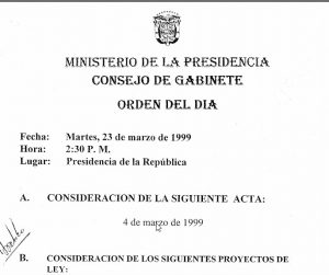 Consejo de Gabinete de 4 y 23 de marzo de 1999